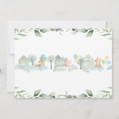 Schattige Dieren Auto's Groene Baby Shower Jongen Kaart (Achterkant)