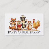 Schattige dieren bakker bakkerij gebak chef visitekaartje (Voorkant)