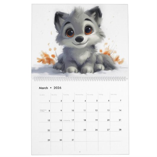 Schattige Dieren: Bos Vrienden 1 Kalender (Mar 2026)