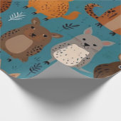 Schattige dieren cadeaupapier (Hoek)