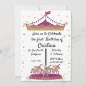 Schattige dieren circuspony kaart (Voorkant)