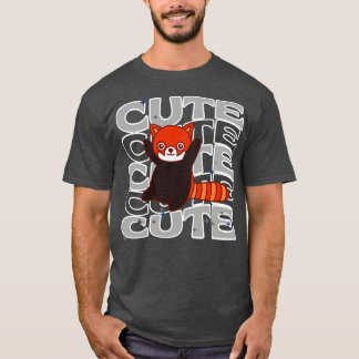 Schattige dieren Cute Red Panda Grey Color T-shirt