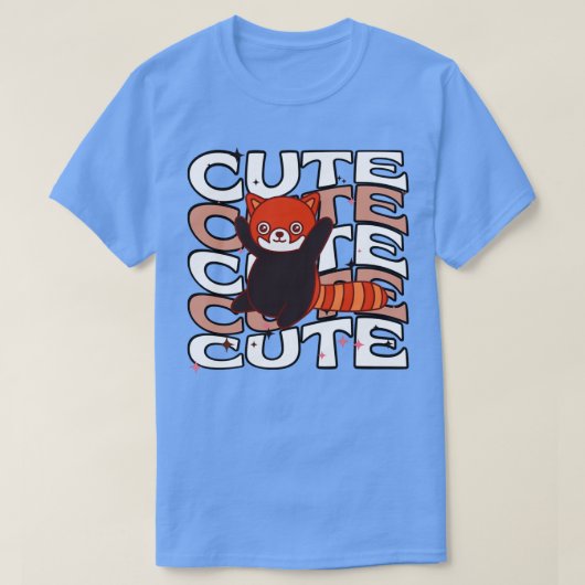 Schattige dieren Cute Red Panda White en Brown Co T-shirt (Design voorkant)