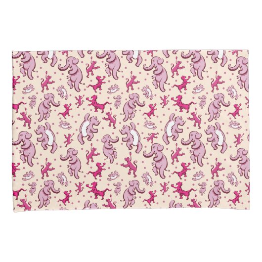 Schattige dieren Dans Roze Patroon Naam Kussensloop (Voorkant-Rechts)