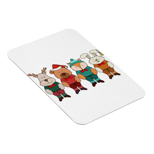 Schattige dieren die klaar zijn voor de winter magneet (Rechterzijde)