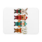 Schattige dieren die klaar zijn voor de winter magneet (Horizontaal)