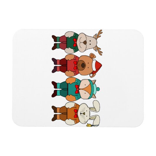 Schattige dieren die klaar zijn voor de winter magneet (Horizontaal)