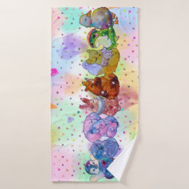 Schattige Dieren genaamd The Lucky Charms Badhanddoek