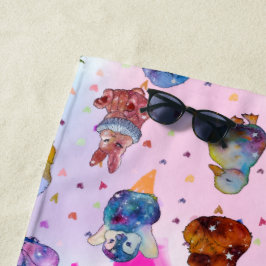 Schattige Dieren genaamd The Lucky Charms Strandlaken