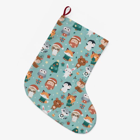 Schattige dieren Grote kerststop Grote Kerstsok (Voorkant (Hangend))