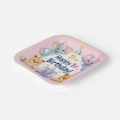 Schattige dieren Happy 1st Birthday Paper Bord (Gebogen)