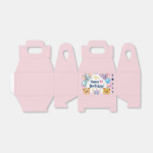 Schattige dieren Happy 1st Birthday Paper Bord Bedankdoosjes (Uitgevouwen)