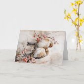 Schattige Dieren in het Bos Kerst Groet Kaart (Gele Bloem)