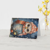 Schattige Dieren in het Bos Kerst Groet Kaart (Gele Bloem)