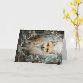 Schattige Dieren in het Woud Kerst Groet Kaart (Gele Bloem)