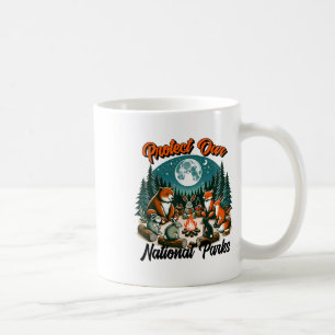 Schattige Dieren Kamperen Bescherm Onze Nationale Koffiemok