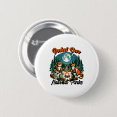 Schattige Dieren Kamperen Bescherm onze Nationale Ronde Button 5,7 Cm (Voorkant /achterkant)
