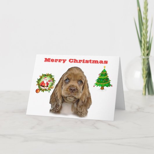 Schattige dieren kerstmis kaart (Voorkant)