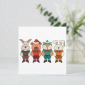 Schattige dieren klaar voor de winter (Staand voorkant)