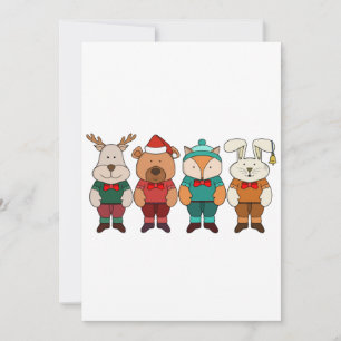 Schattige dieren klaar voor de winter feestdagenkaart