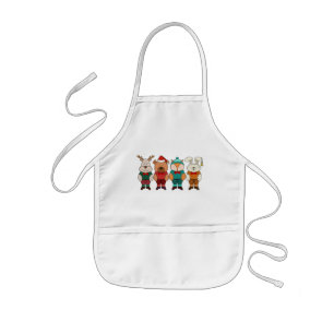 Schattige dieren klaar voor de winter kinder schort