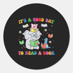Schattige dieren lezen boek leraren studenten kind ronde sticker