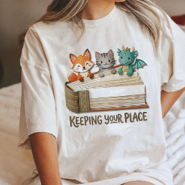 Schattige Dieren Lezen Op Een Boek Bladwijzer Tri-Blend Shirt