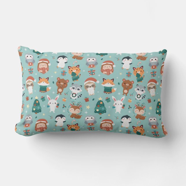 Schattige dieren Lumbar Pillow Kussen (Voorkant)