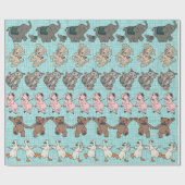 Schattige dieren moeten dansen cadeaupapier (Vlak)