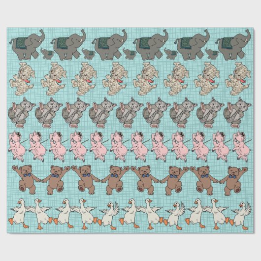 Schattige dieren moeten dansen cadeaupapier (Vlak)