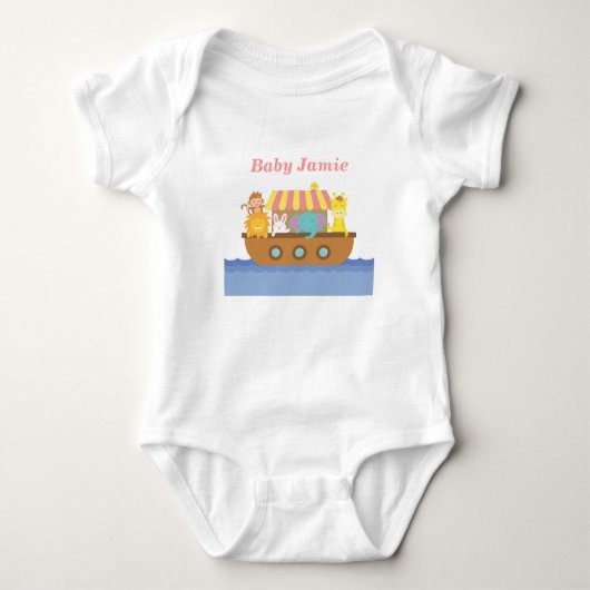 Schattige dieren, Noachs ark, voor baby's Romper (Voorkant)