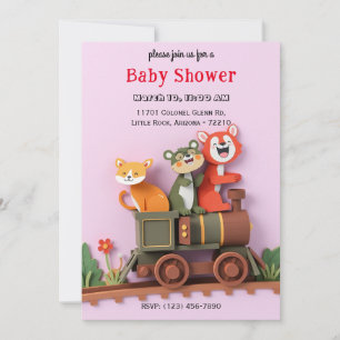 Schattige dieren op de Kaart van het Baby shower