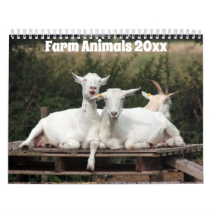 Schattige dieren op het Boerderij Kalender