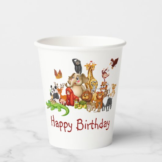 Schattige dieren papieren bekers (Voorkant)