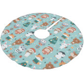 Schattige dieren Polyester Tree Skirt Kerstboom Rok (Gekanteld)