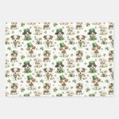 Schattige dieren Shamrock Green St. Patrick's Day Inpakpapier Vel (Voorkant)