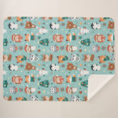 Schattige dieren Sherpa Blanket Deken (Voorkant (horizontaal))
