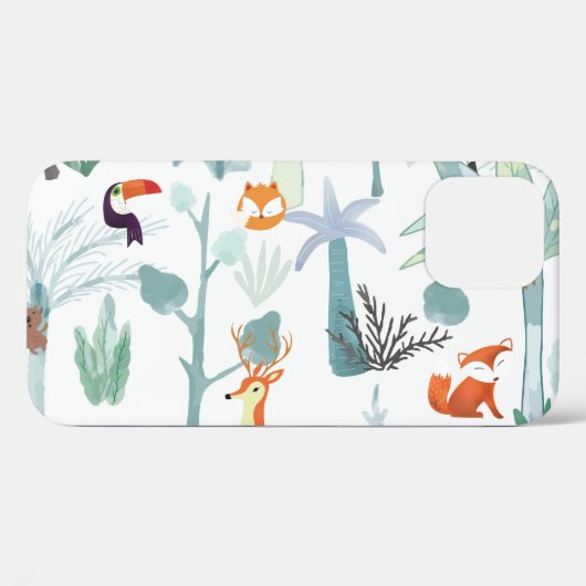 Schattige dieren: tropisch bos doodle. Case-Mate iPhone case (Achterkant (horizontaal))