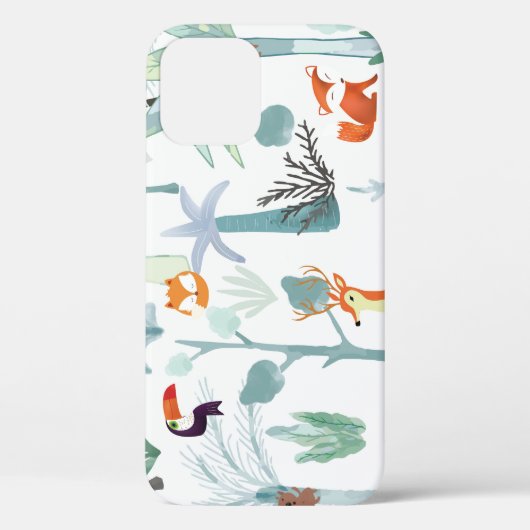 Schattige dieren: tropisch bos doodle. Case-Mate iPhone case (Achterkant)
