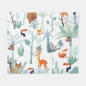 Schattige dieren: tropisch bos doodle. fleece deken (Voorkant (Horizontaal))