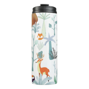 Schattige dieren: tropisch bos doodle. thermosbeker