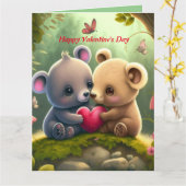 Schattige dieren verliefd     kaart (Gele Bloem)