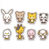 schattige dieren VinylSticker Sticker (Voorkant)