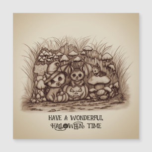 Schattige dieren wachten op Halloween Magnetische