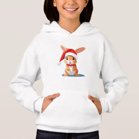 Schattige dieren winter konijn Kerstman Kerstmis (Voorkant)