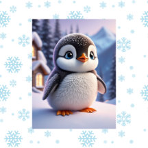 Schattige dieren, winter, Pinguïn, Postcrossing