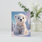 Schattige dieren, winter, Polar Beer, Postcrossing Briefkaart (Staand voorkant)
