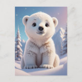 Schattige dieren, winter, Polar Beer, Postcrossing Briefkaart (Voorkant)