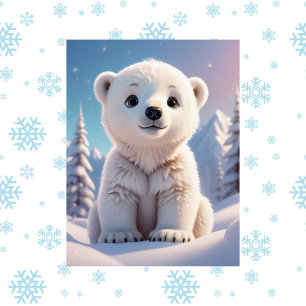 Schattige dieren, winter, Polar Beer, Postcrossing Briefkaart