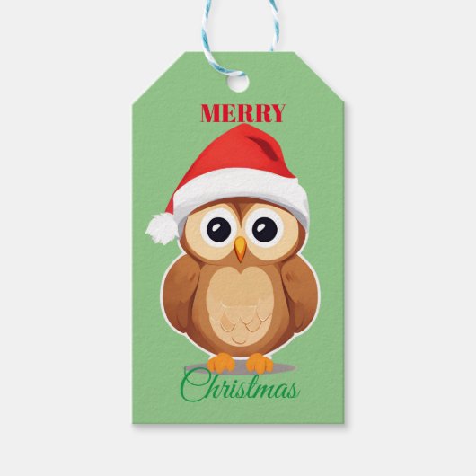 Schattige dieren winteruil Kerstmis Cadeaulabel (Voorkant)